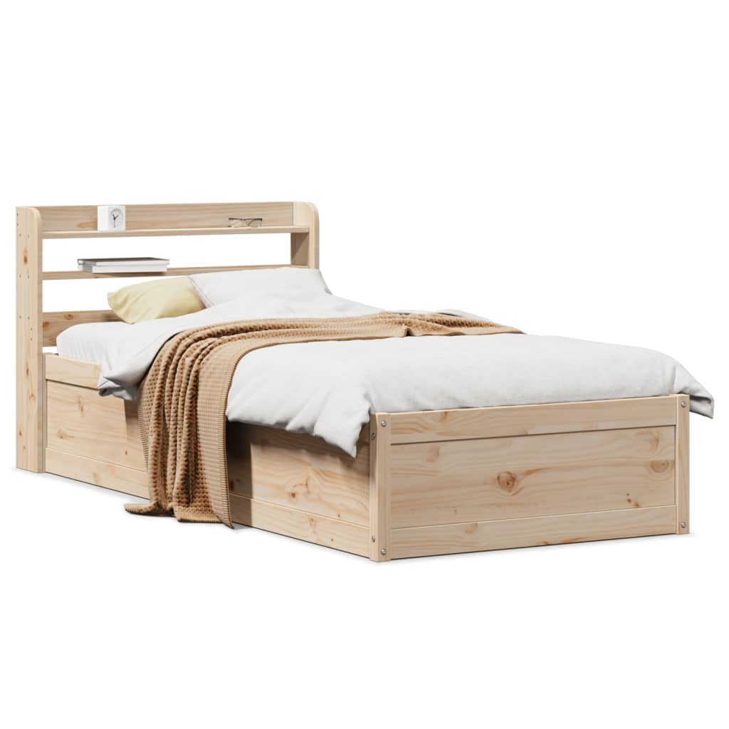 vidaXL Estructura de cama con cabecero madera maciza pino 100x200 cm