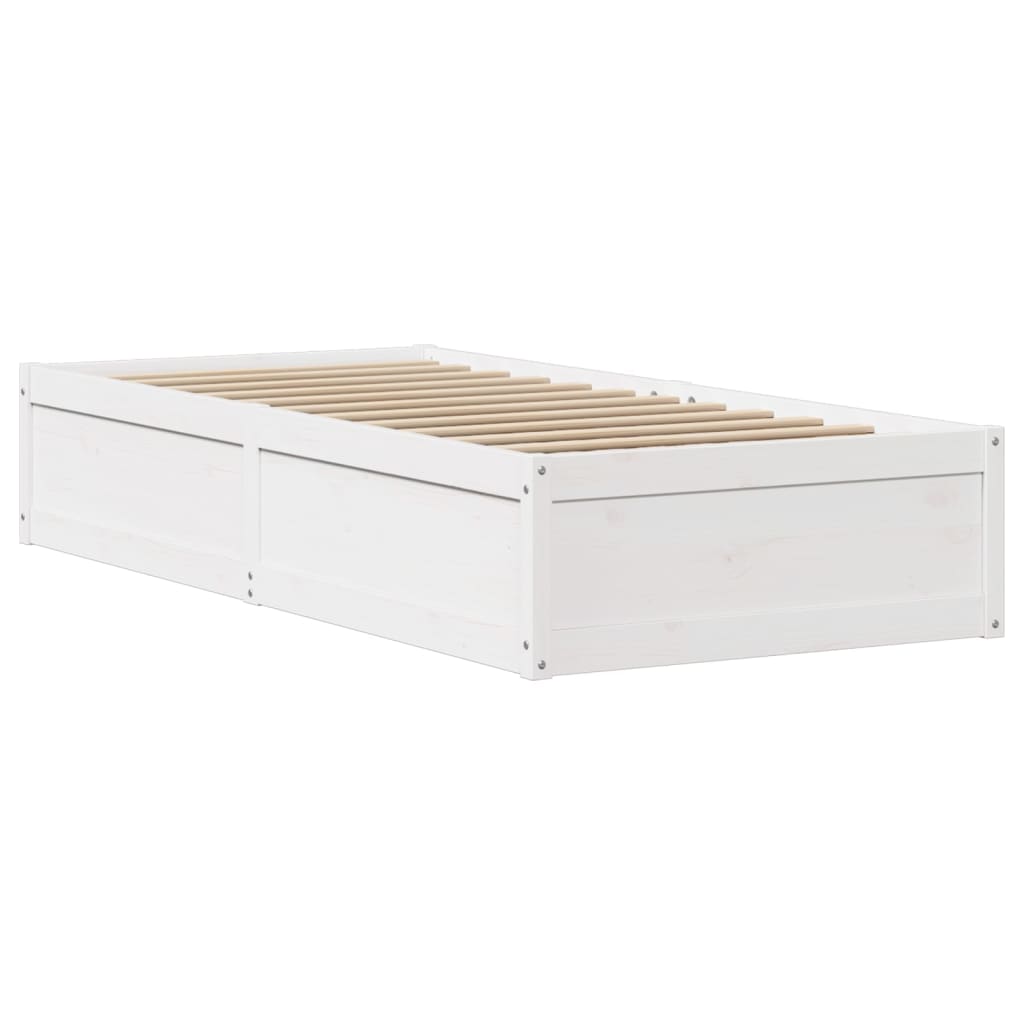 vidaXL Estructura de cama con cabecero madera de pino blanco 100x200cm