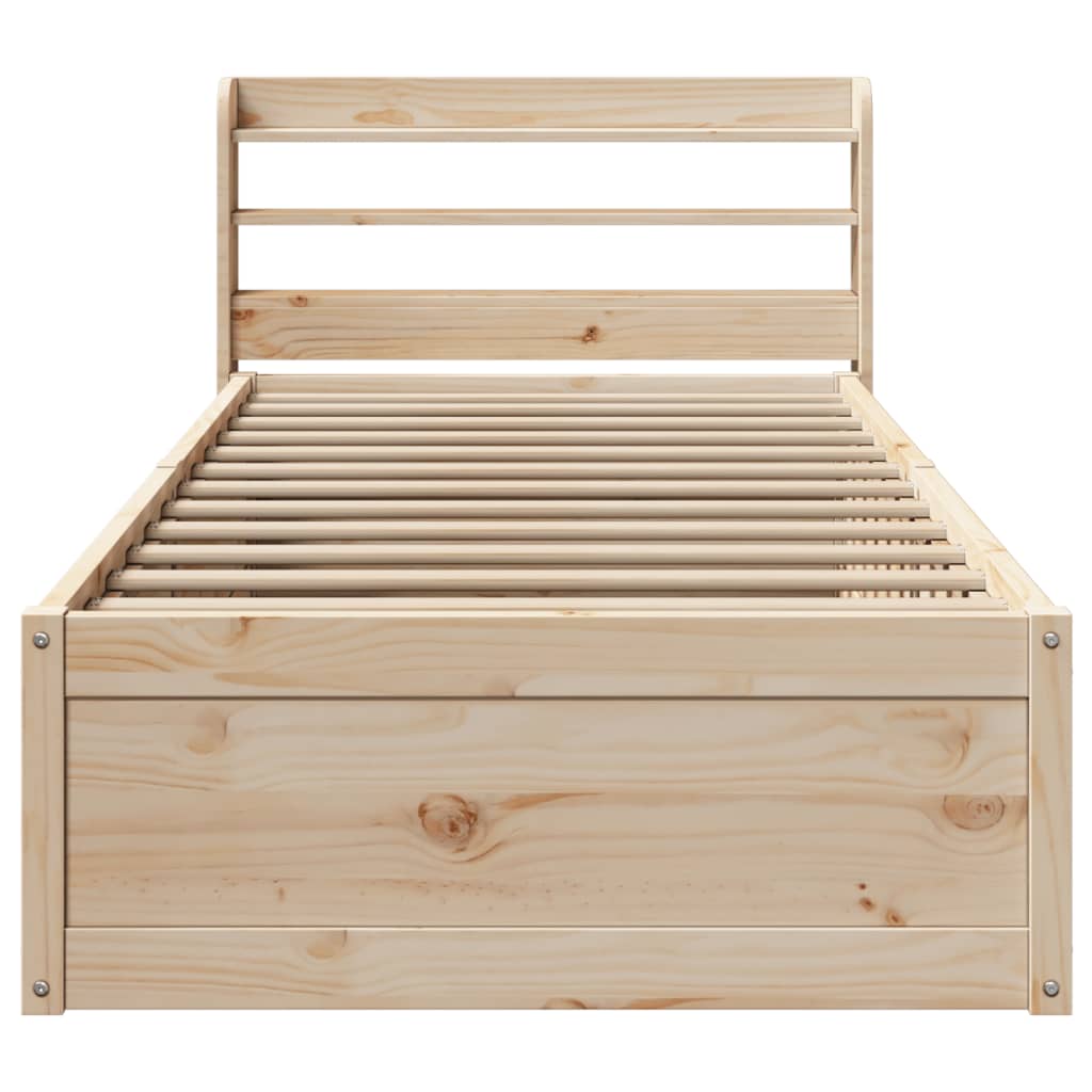 vidaXL Estructura de cama con cabecero madera maciza de pino 90x200 cm