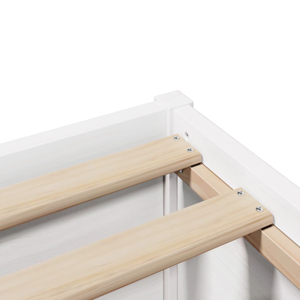 vidaXL Estructura de cama con cabecero madera de pino blanca 90x200 cm