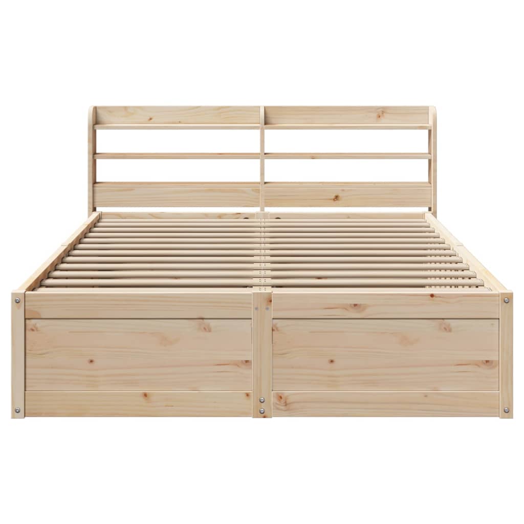 vidaXL Estructura de cama con cabecero madera maciza pino 140x190 cm