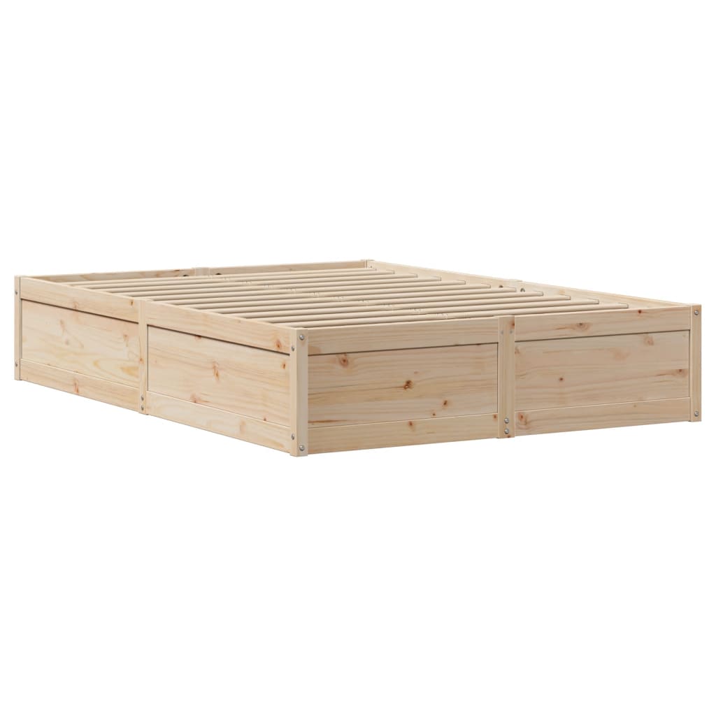 vidaXL Estructura de cama con cabecero madera maciza pino 140x190 cm