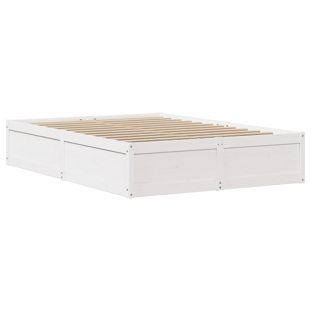 vidaXL Estructura de cama con cabecero madera pino blanco 140x190 cm