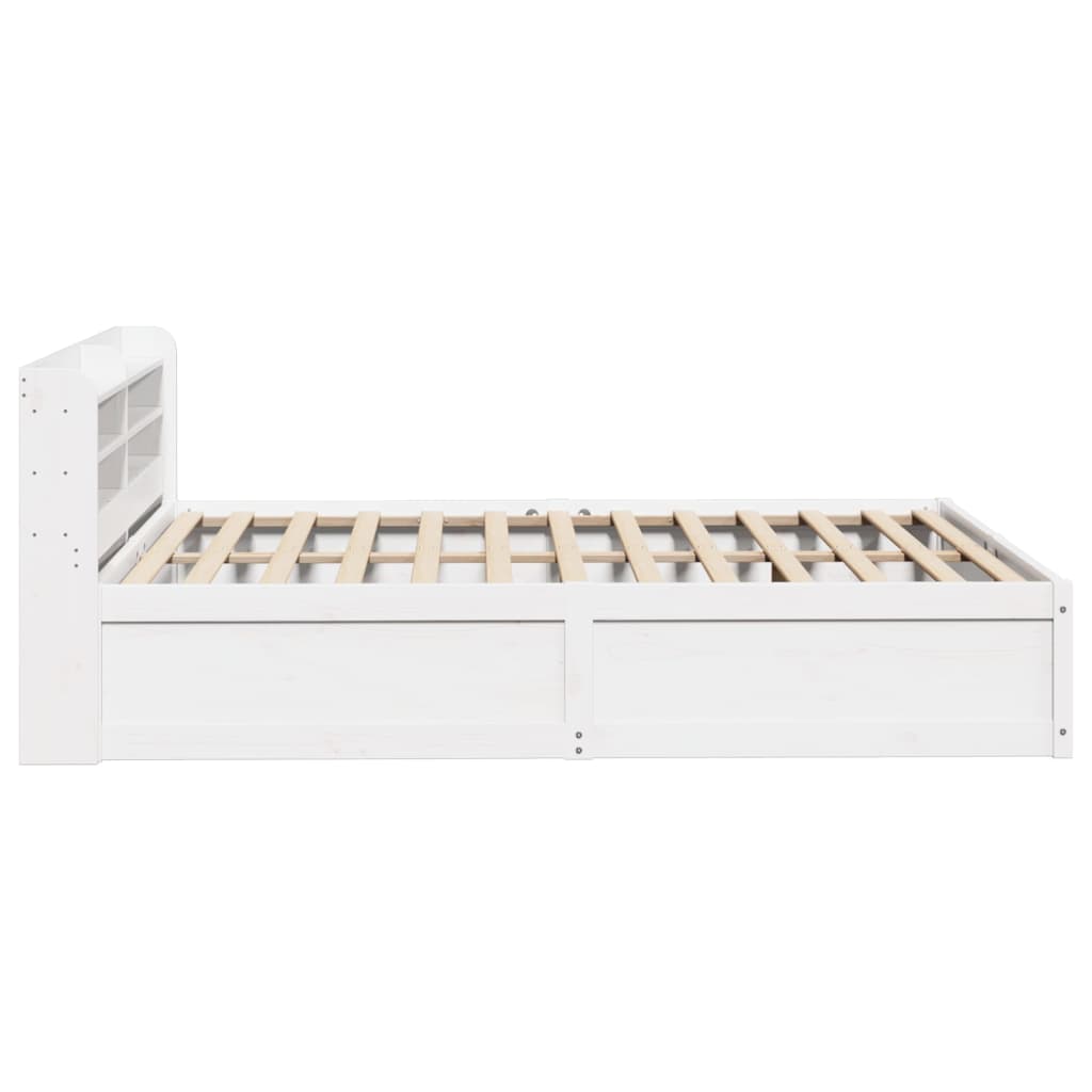 vidaXL Estructura de cama con cabecero madera pino blanco 140x190 cm