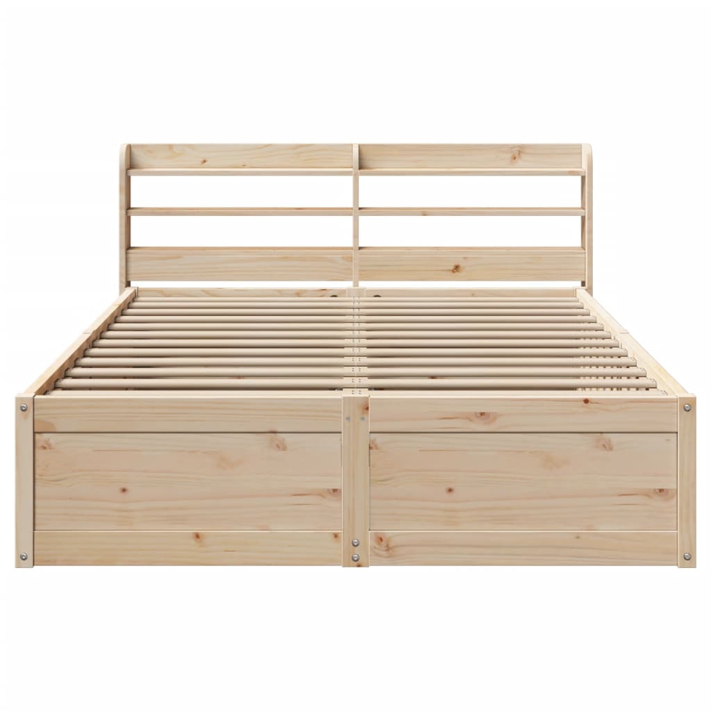 vidaXL Estructura de cama con cabecero madera maciza pino 135x190 cm