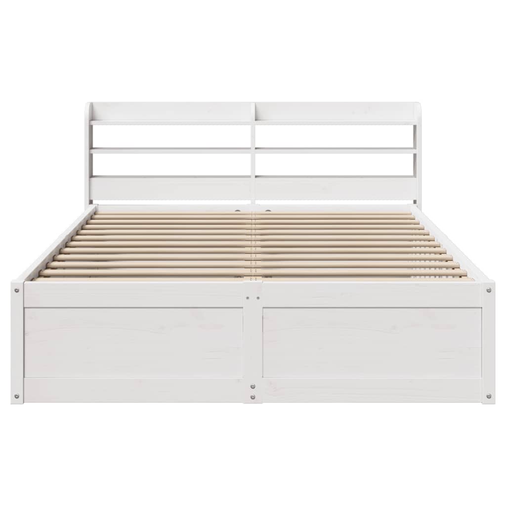 vidaXL Estructura de cama con cabecero madera pino blanco 120x190 cm