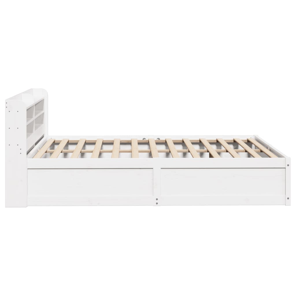 vidaXL Estructura de cama con cabecero madera pino blanco 120x190 cm