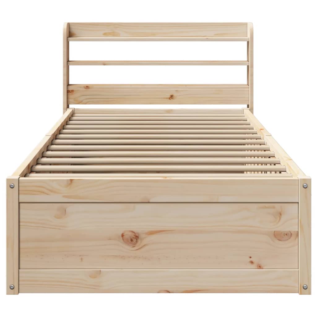 vidaXL Estructura de cama con cabecero madera maciza pino 90x190 cm