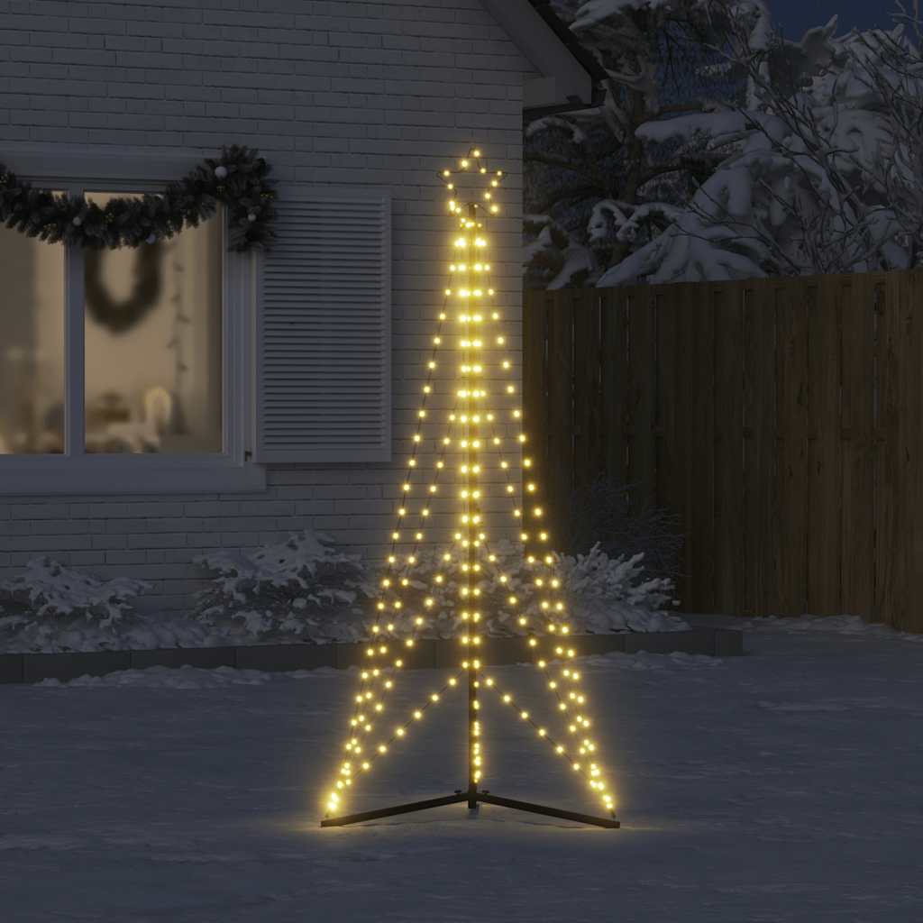 vidaXL Luces para árbol de Navidad 363 LEDs blanco cálido 182 cm