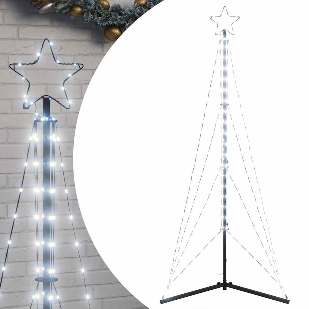 vidaXL Luces para árbol de Navidad 363 LEDs blanco frío 182 cm