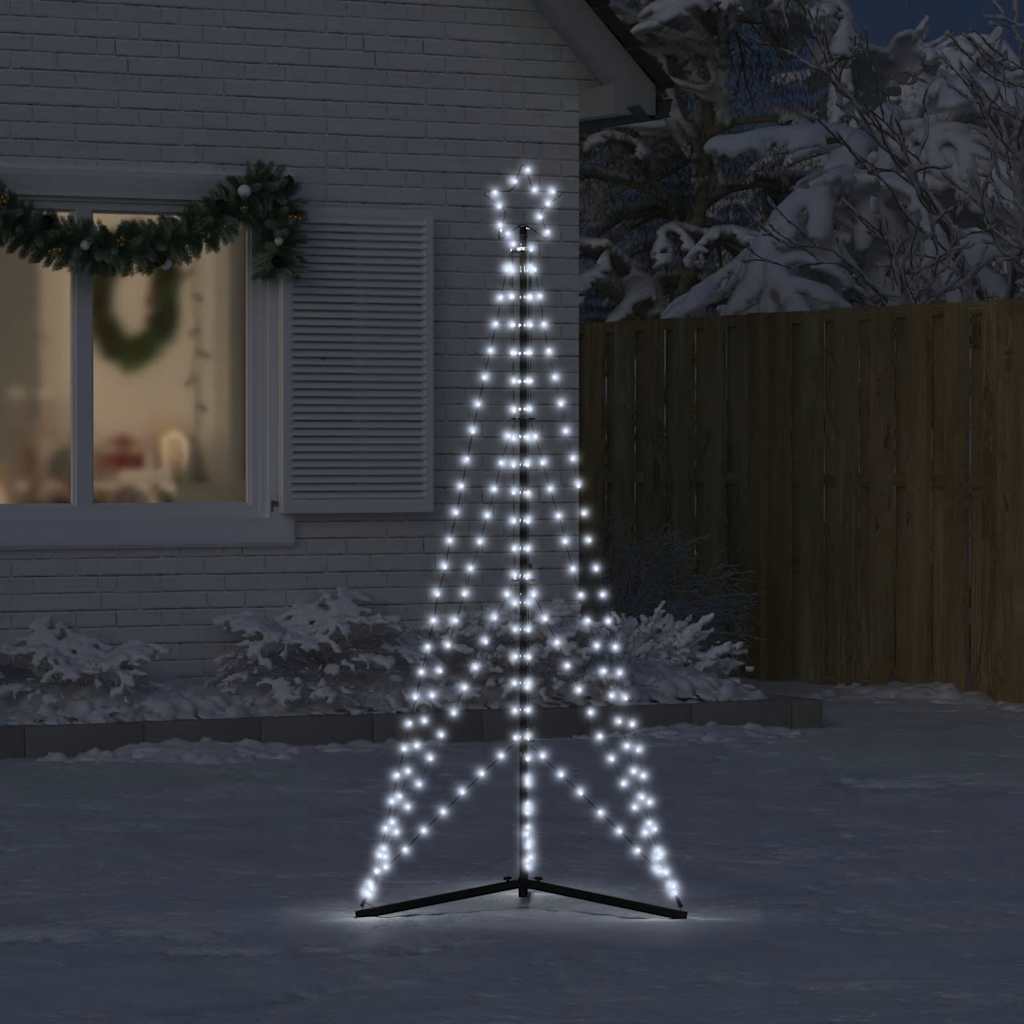 vidaXL Luces para árbol de Navidad 363 LEDs blanco frío 182 cm