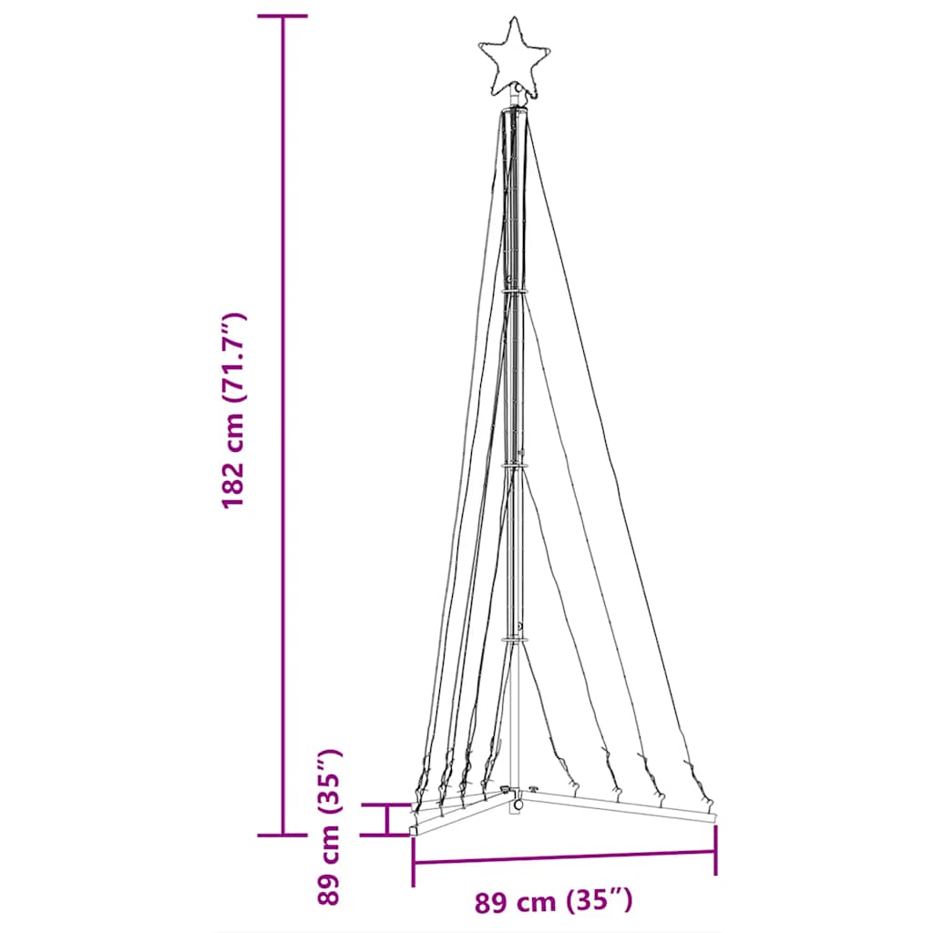 vidaXL Luces para árbol de Navidad 339 LEDs blanco cálido 182 cm