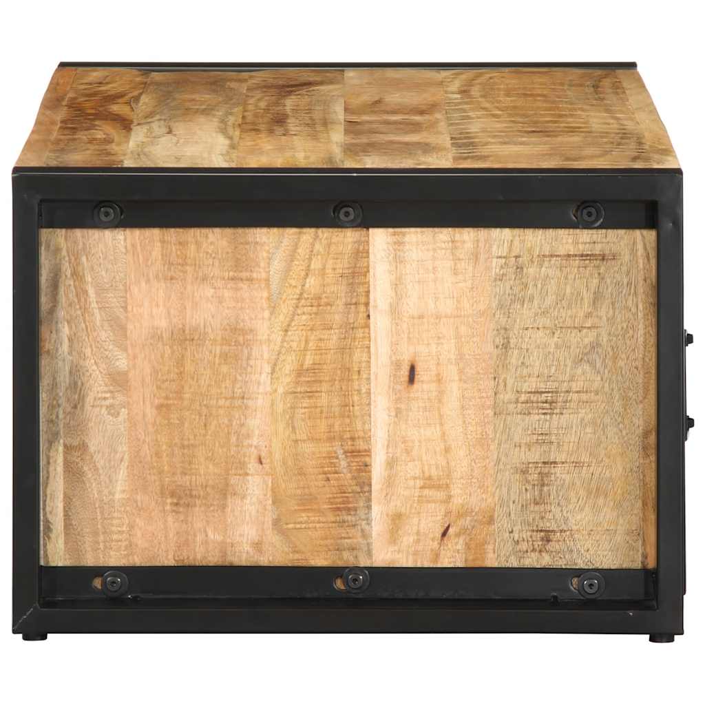 vidaXL Mesa de centro de madera maciza de mango rugosa 90x50x36 cm