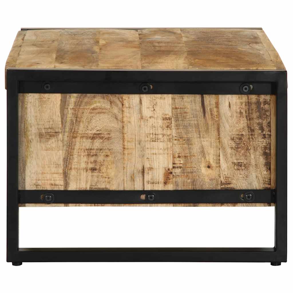 vidaXL Mesa de centro de madera maciza de mango rugosa 90x50x36 cm