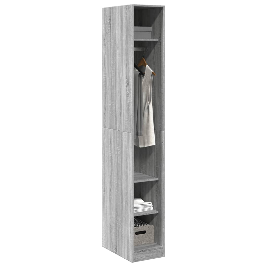 vidaXL Armario de madera de ingeniería gris Sonoma 30x50x200 cm