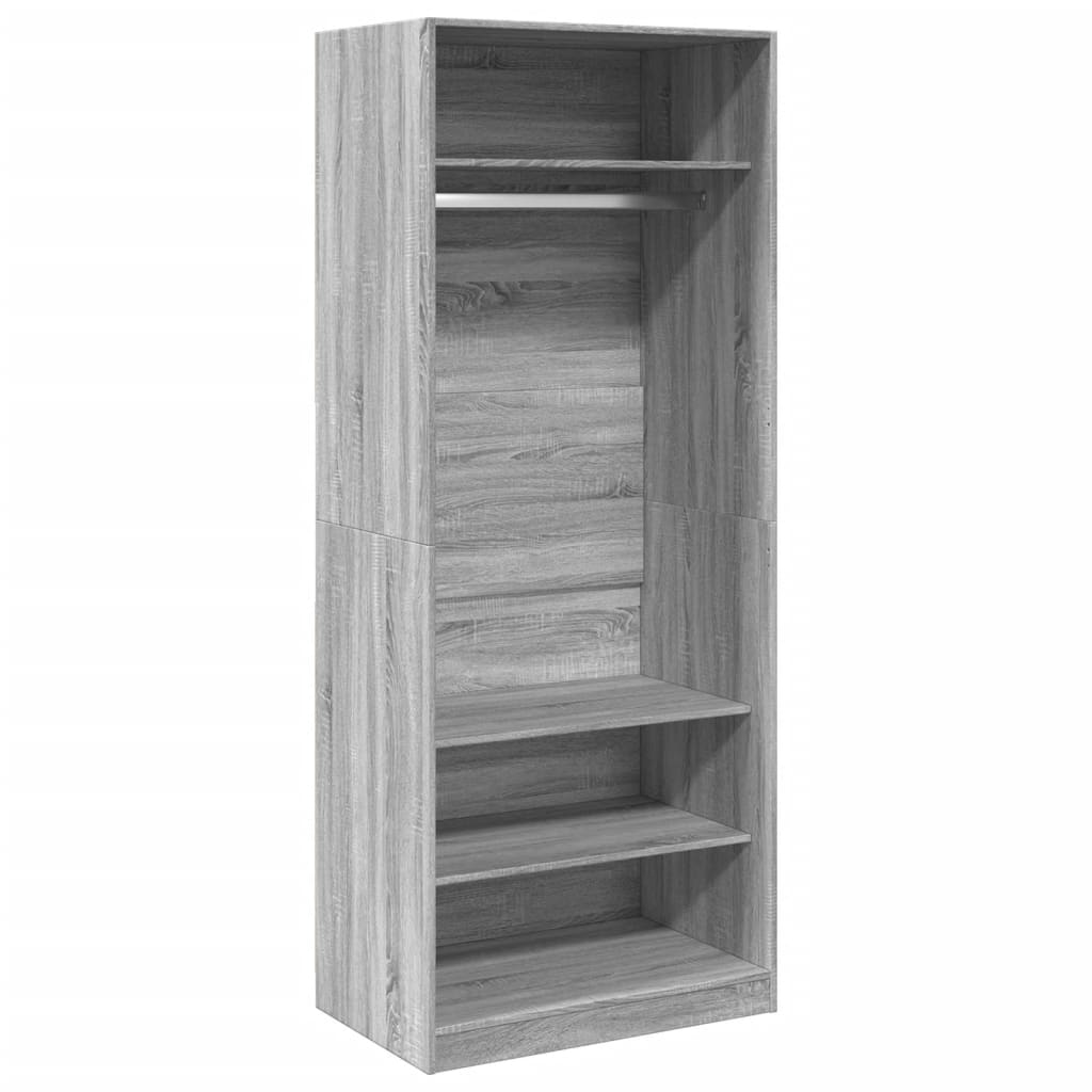 vidaXL Armario de madera de ingeniería gris Sonoma 80x50x200 cm