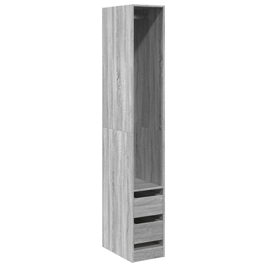 vidaXL Armario de madera de ingeniería gris Sonoma 30x50x200 cm