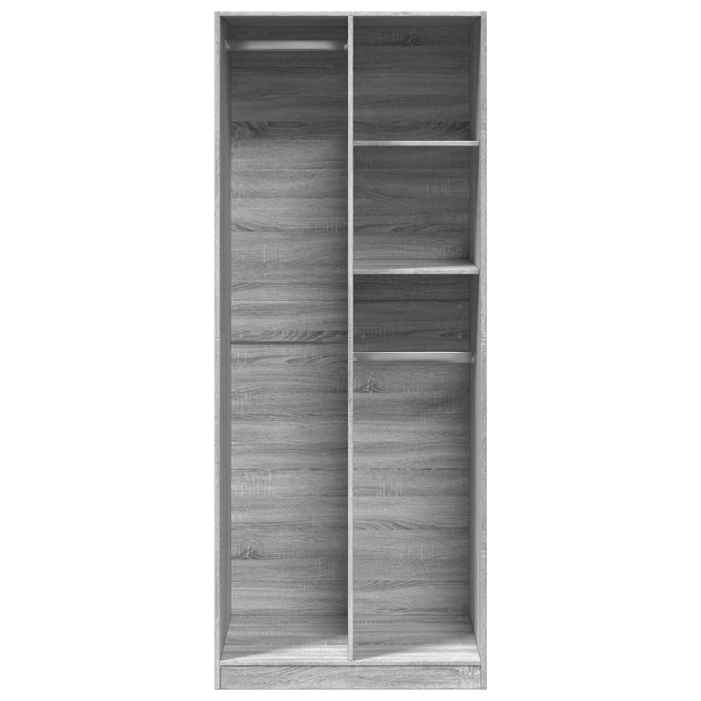 vidaXL Armario de madera de ingeniería gris Sonoma 80x50x200 cm