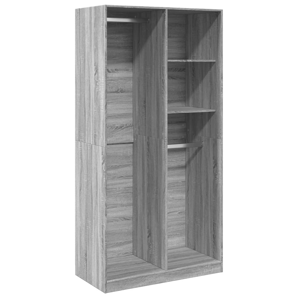 vidaXL Armario de madera contrachapada gris Sonoma 100x50x200 cm