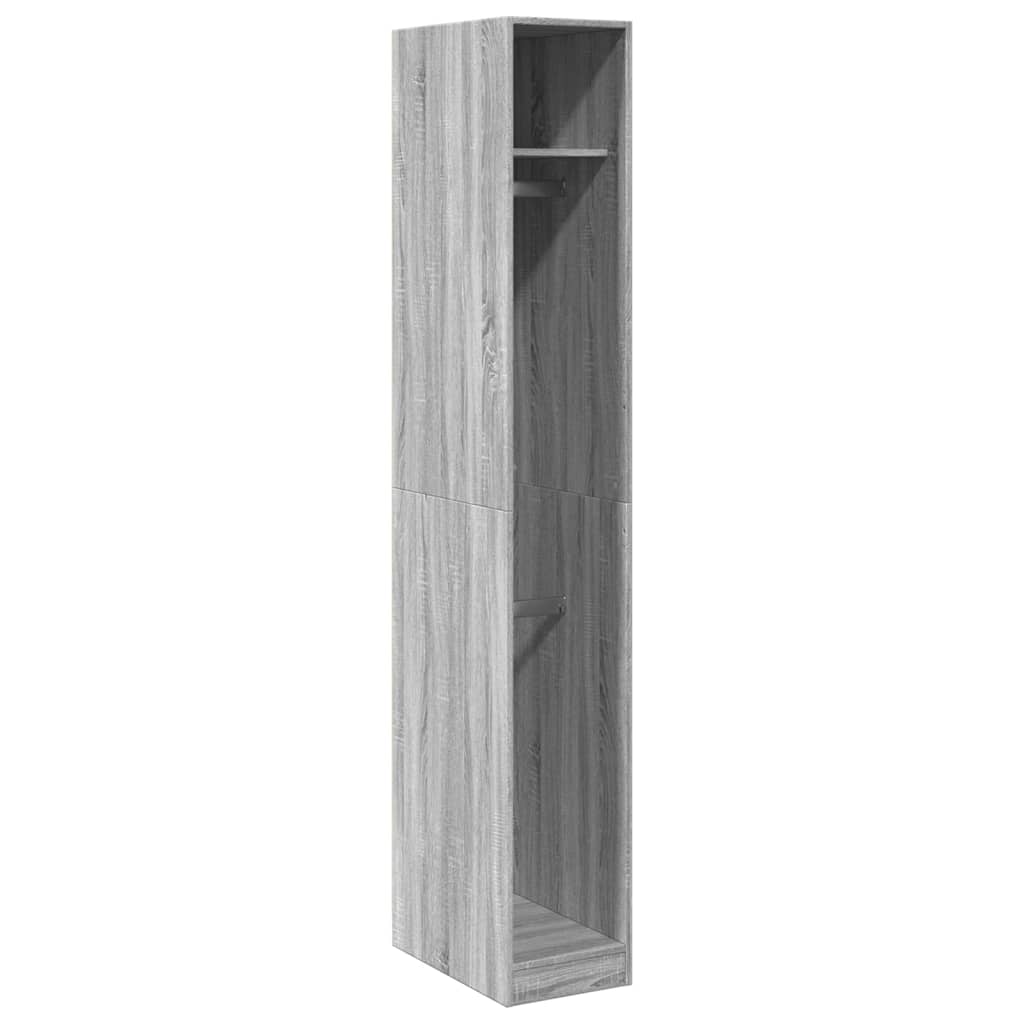 vidaXL Armario de madera de ingeniería gris Sonoma 30x50x200 cm