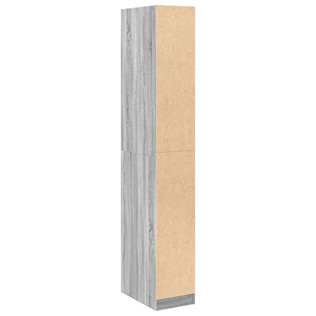 vidaXL Armario de madera de ingeniería gris Sonoma 30x50x200 cm