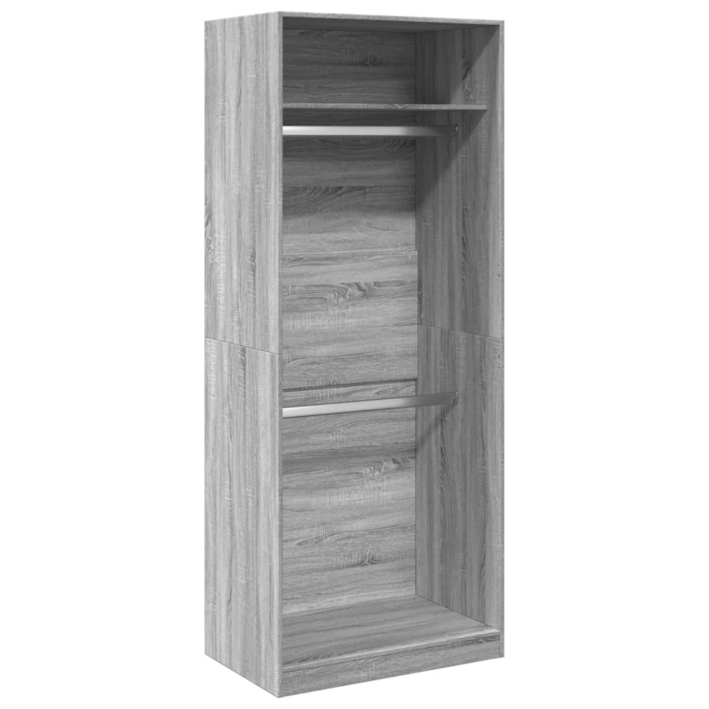 vidaXL Armario de madera de ingeniería gris Sonoma 80x50x200 cm