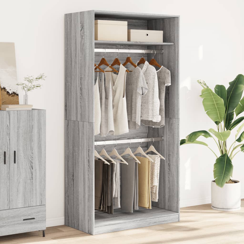 vidaXL Armario de madera contrachapada gris Sonoma 100x50x200 cm