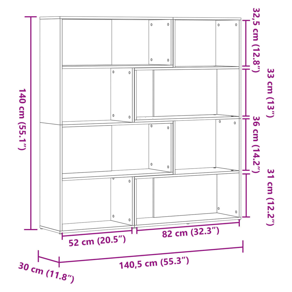 vidaXL Estantería de esquina 4 niveles madera blanco 85x85x140 cm