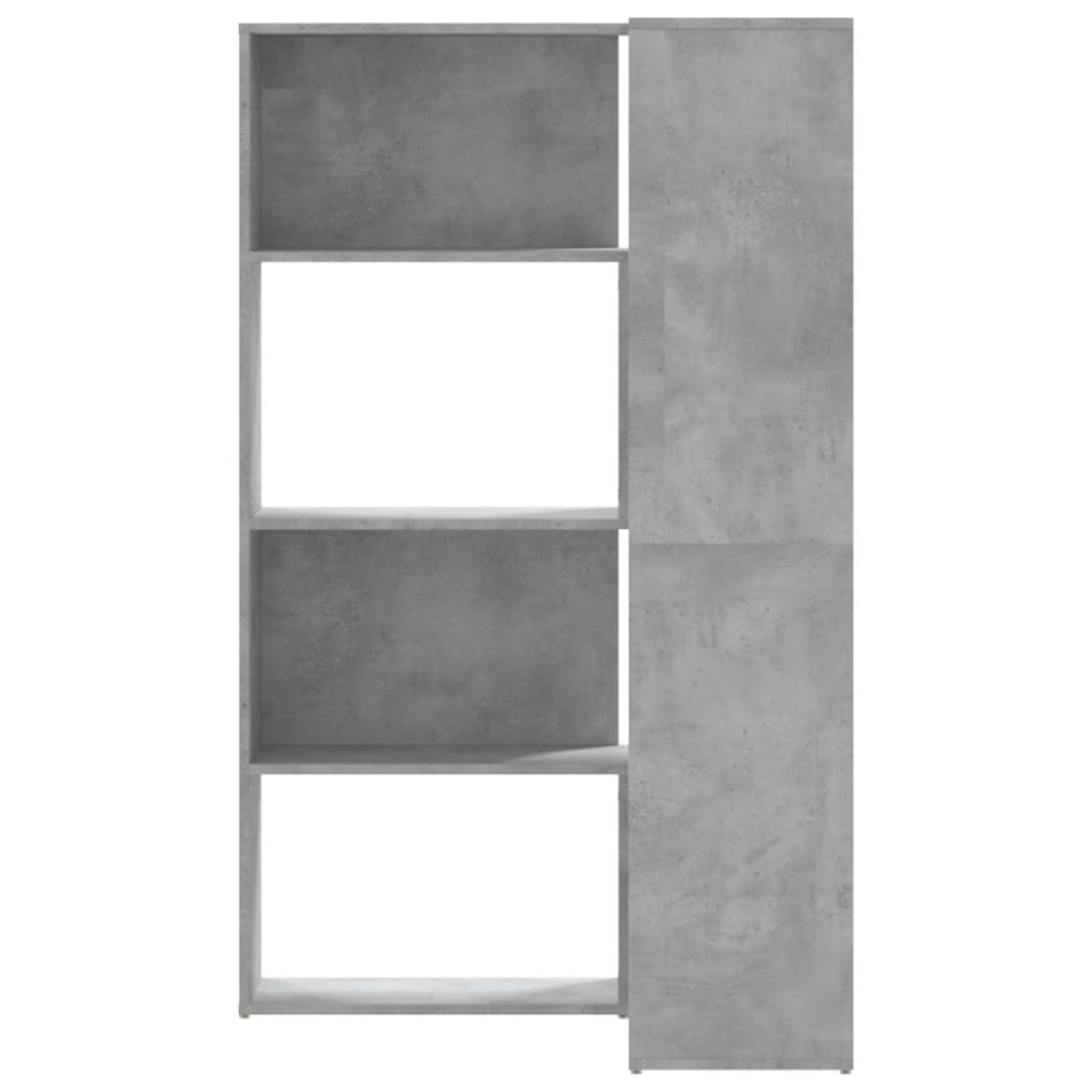 vidaXL Estantería esquina 4 niveles madera gris hormigón 85x85x140 cm