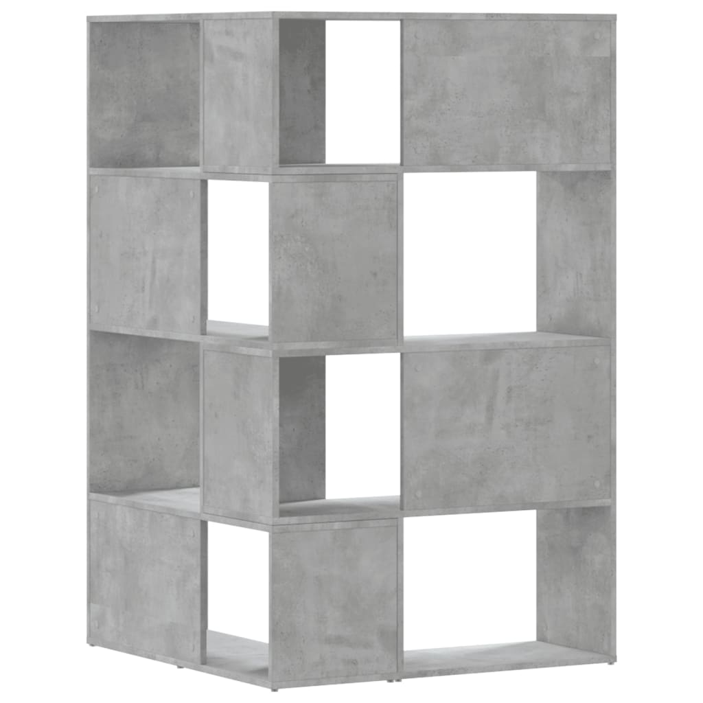 vidaXL Estantería esquina 4 niveles madera gris hormigón 85x85x140 cm