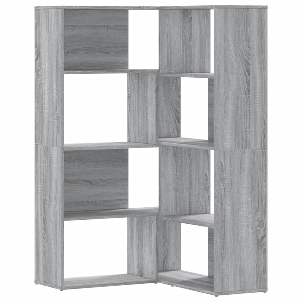 vidaXL Estantería de esquina 4 niveles madera gris Sonoma 85x85x140 cm