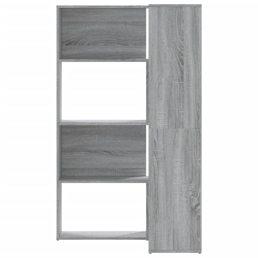 vidaXL Estantería de esquina 4 niveles madera gris Sonoma 85x85x140 cm