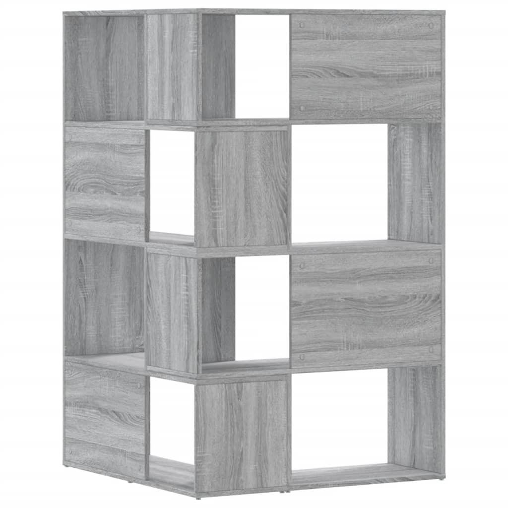 vidaXL Estantería de esquina 4 niveles madera gris Sonoma 85x85x140 cm