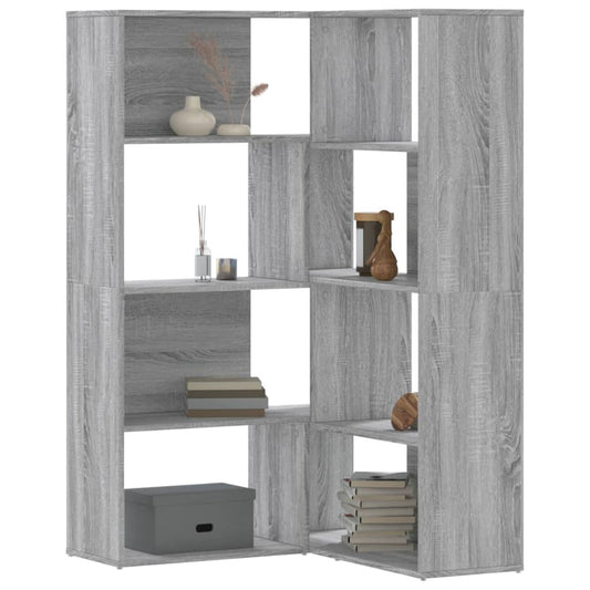 vidaXL Estantería de esquina 4 niveles madera gris Sonoma 85x85x140 cm