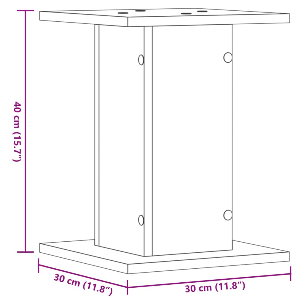 vidaXL Soportes de plantas 2 uds madera ingeniería blanco 30x30x40 cm