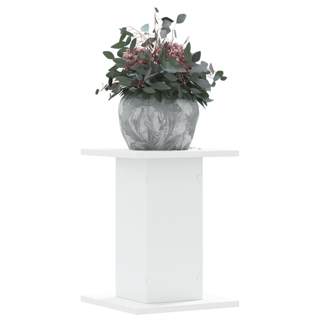 vidaXL Soportes de plantas 2 uds madera ingeniería blanco 30x30x40 cm