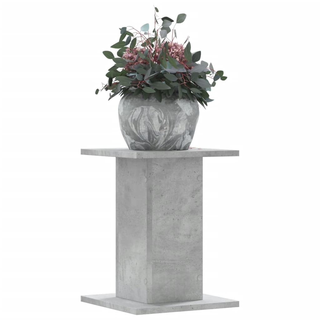 vidaXL Soportes para plantas 2 uds madera gris hormigón 30x30x40 cm