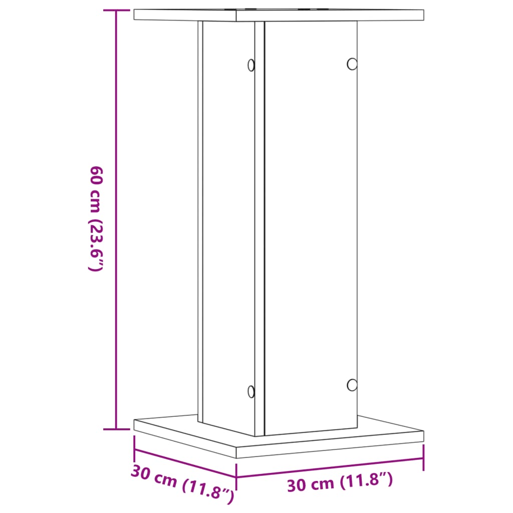 vidaXL Soportes de plantas 2 uds madera ingeniería blanco 30x30x60 cm