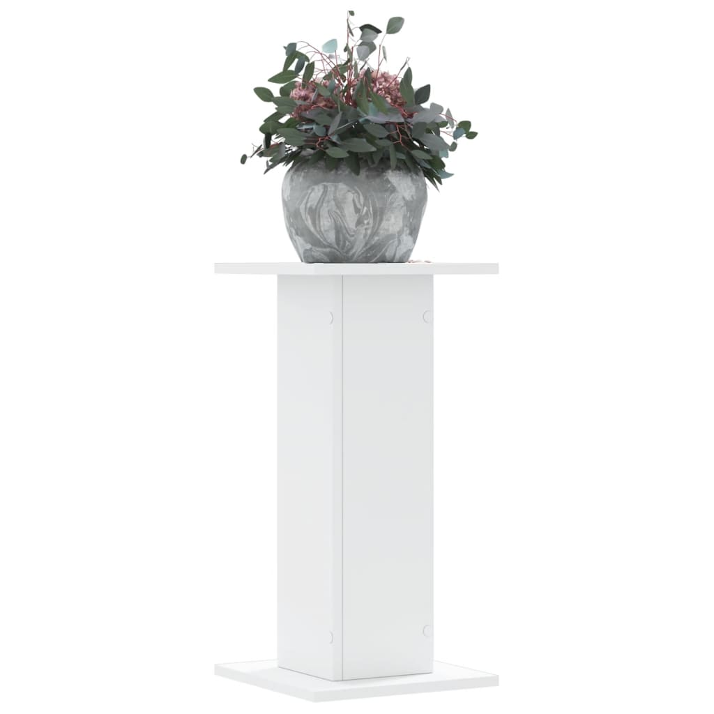 vidaXL Soportes de plantas 2 uds madera ingeniería blanco 30x30x60 cm