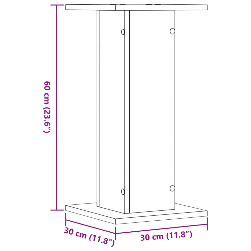 vidaXL Soportes de plantas 2 uds madera roble Sonoma 30x30x60 cm