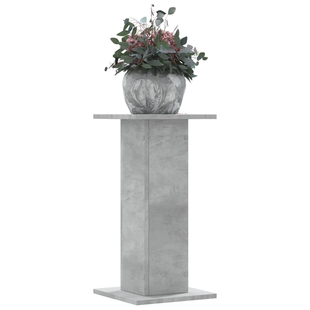 vidaXL Soportes de plantas 2 uds madera gris hormigón 30x30x60 cm