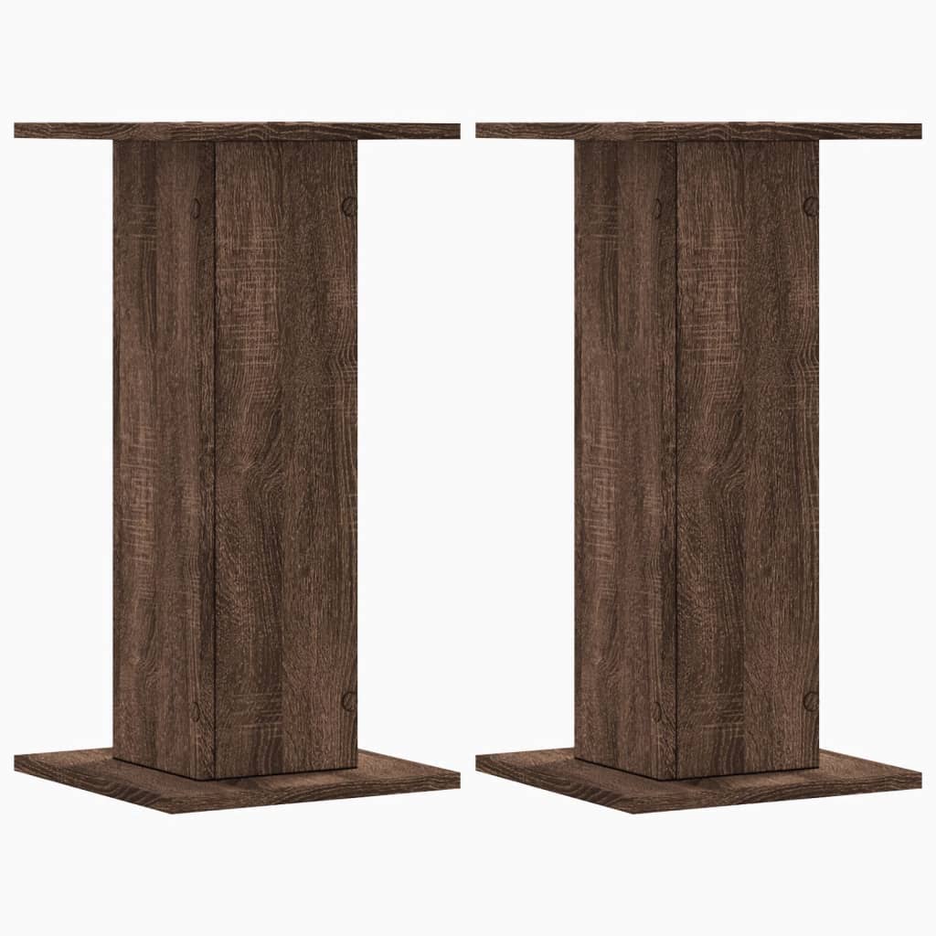 vidaXL Soportes de plantas 2 uds madera marrón roble 30x30x60 cm