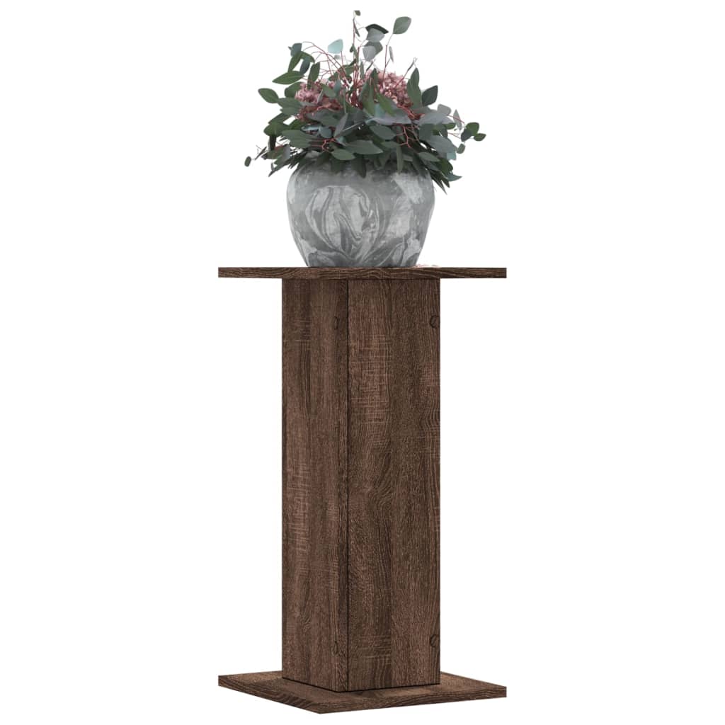 vidaXL Soportes de plantas 2 uds madera marrón roble 30x30x60 cm