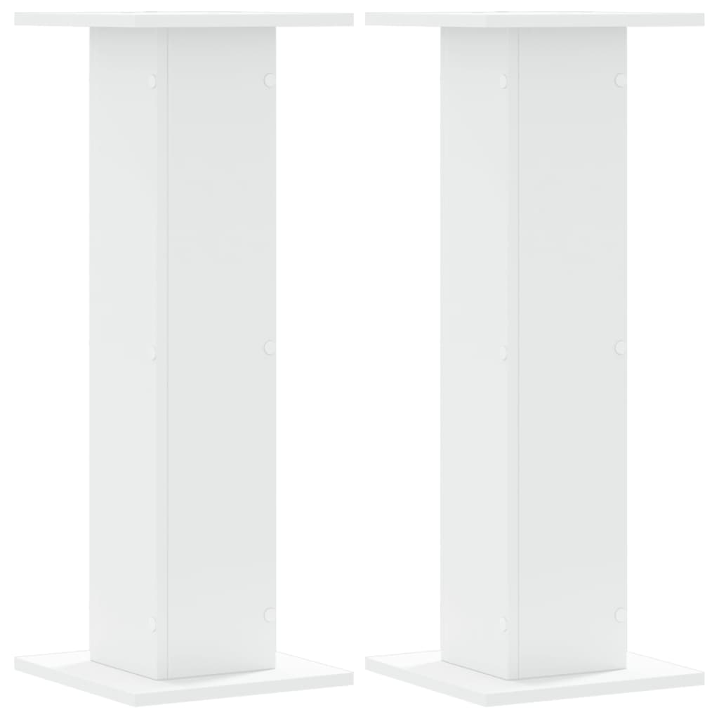 vidaXL Soportes de plantas 2 uds madera ingeniería blanco 30x30x80 cm