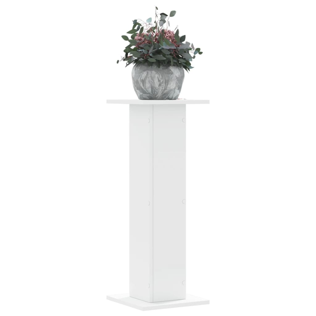 vidaXL Soportes de plantas 2 uds madera ingeniería blanco 30x30x80 cm