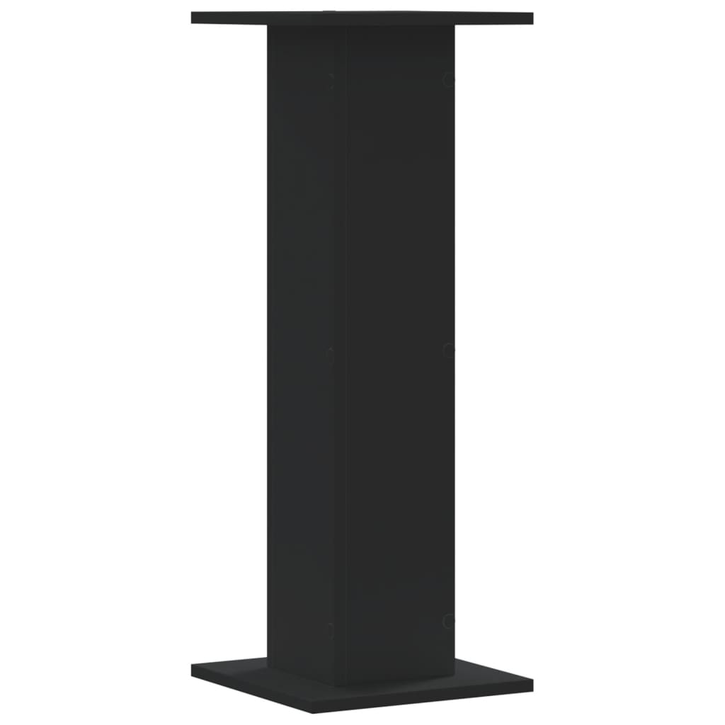 vidaXL Soportes de plantas 2 uds madera ingeniería negro 30x30x80 cm