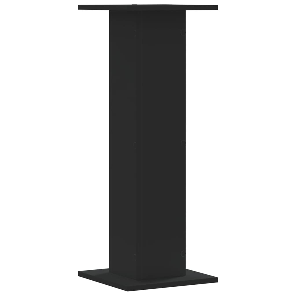 vidaXL Soportes de plantas 2 uds madera ingeniería negro 30x30x80 cm