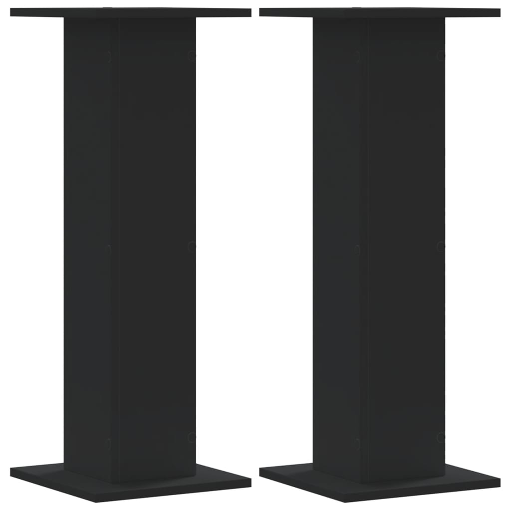 vidaXL Soportes de plantas 2 uds madera ingeniería negro 30x30x80 cm