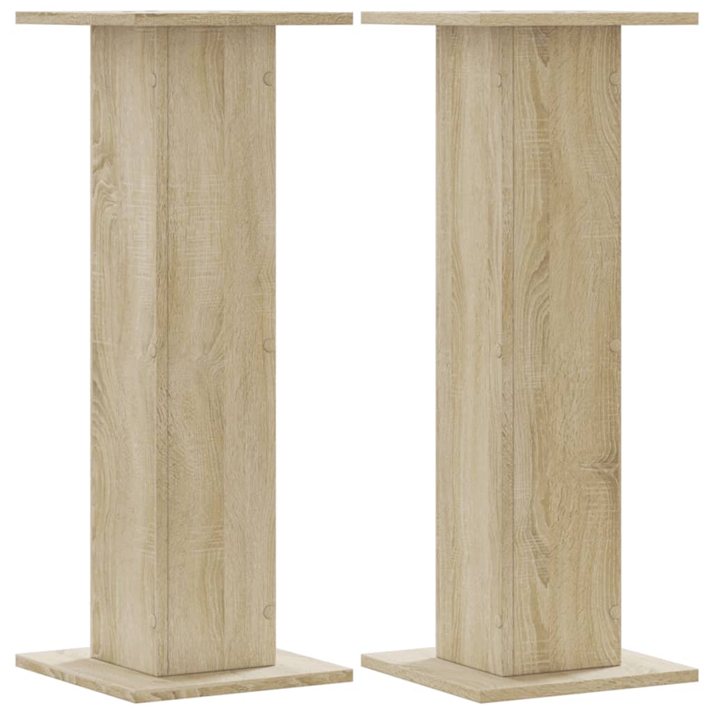 vidaXL Soportes para plantas 2 uds madera roble Sonoma 30x30x80 cm