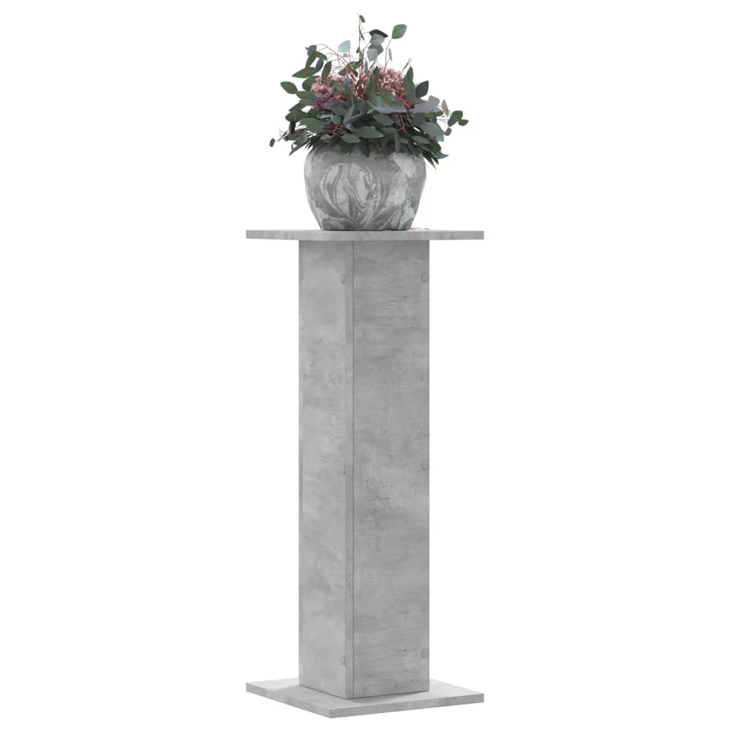 vidaXL Soportes para plantas 2 uds madera gris hormigón 30x30x80 cm